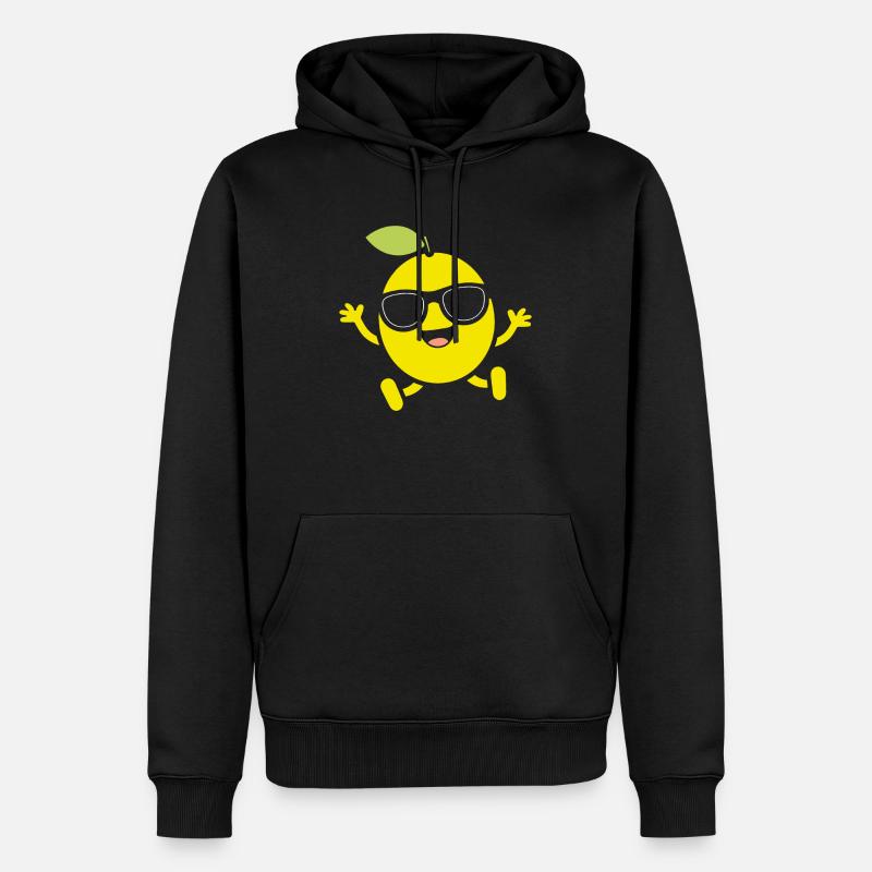 Zitrone - Männer Premium Bio Hoodie - Schwarz