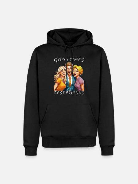 FREUNDE GOOD TIMES BEST FRIENDS - Männer Premium Bio Hoodie - Schwarz