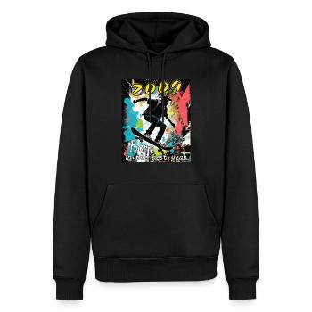 2009 SKAETER Born in the best year - Männer Premium Bio Hoodie - Schwarz - Vorne - Nico (187cm)