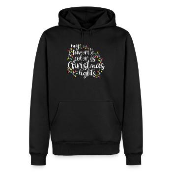 My Favorite Color Is Christmas Lights Funny Xmas - Männer Premium Bio Hoodie - Schwarz - Vorne - Nico (187cm)