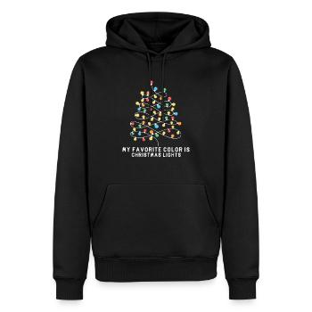 My Favorite Color Is Christmas Lights Funny Xmas - Männer Premium Bio Hoodie - Schwarz - Vorne - Nico (187cm)