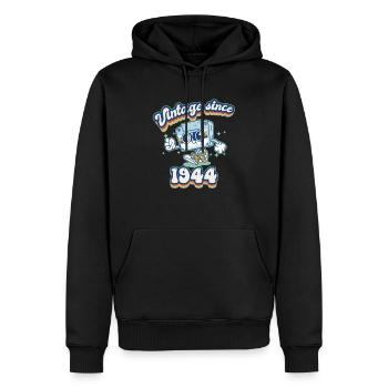 Millésime 1944 Classique 81e anniversaire Rétro - Sweat à capuche Premium bio Homme - noir - Devant - Nico (187cm)