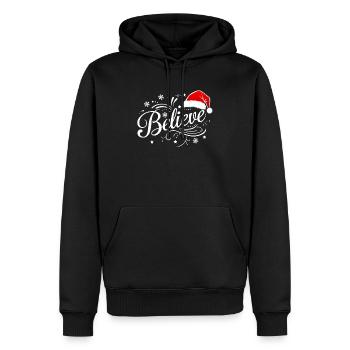 Believe in Santa Claus, Funny Christmas Merry Xmas - Männer Premium Bio Hoodie - Schwarz - Vorne - Nico (187cm)