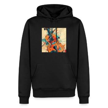 Violine - Männer Premium Bio Hoodie - Schwarz - Vorne - Nico (187cm)