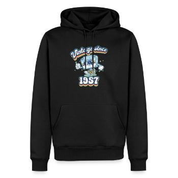 Vintage Depuis 1957 Classique 68ème Anniversaire Rétro - Sweat à capuche Premium bio Homme - noir - Devant - Nico (187cm)