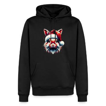 Polygon Art Bunny Santa Hat Original - Men’s Premium Organic Hoodie - black - Front - Nico (187cm)