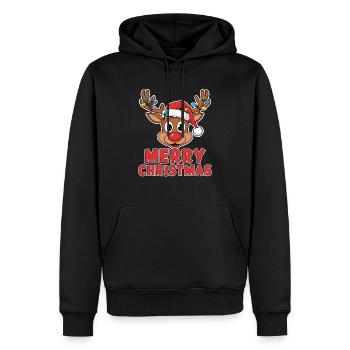 Joyeux Noël Renne Noël Famille Hommes Femmes - Sweat à capuche Premium bio Homme - noir - Devant - Nico (187cm)
