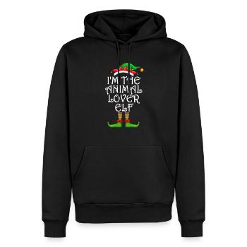 I'm The Animal Lover Elf Matching Family Christmas - Men’s Premium Organic Hoodie - black - Front - Nico (187cm)