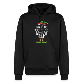 Je suis l’amoureux du café Chemise elfe assortie famille - Sweat à capuche Premium bio Homme - noir - Devant - Nico (187cm)