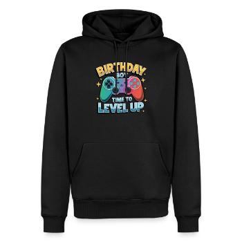 Birthday Boy Time to Level Up Birthday Gamer Boys - Sweat à capuche Premium bio Homme - noir - Devant - Nico (187cm)
