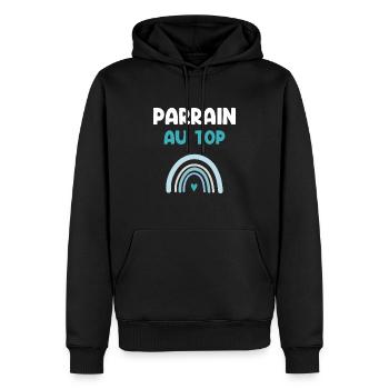 Top Pate Regenbogen Pate Geschenk - Männer Premium Bio Hoodie - Schwarz - Vorne - Nico (187cm)