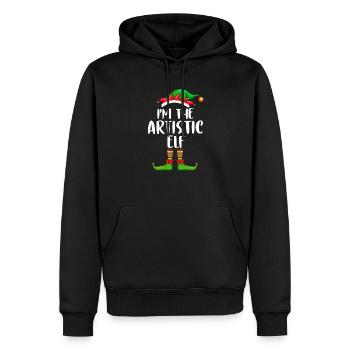 Je suis l’elfe artistique chemise assortie à la famille - Sweat à capuche Premium bio Homme - noir - Devant - Nico (187cm)