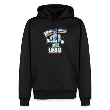 Vintage Depuis 1980 Classique 45ème Anniversaire Rétro - Sweat à capuche Premium bio Homme - noir - Devant - Nico (187cm)