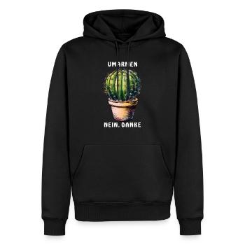 KAKTUS UMARMEN NEIN, DANKE - Männer Premium Bio Hoodie - Schwarz - Vorne - Nico (187cm)