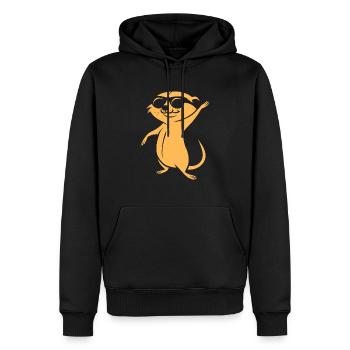suricate - Sweat à capuche Premium bio Homme - noir - Devant - Nico (187cm)