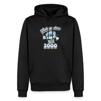 Vintage Depuis 2000 Classique 25ème Anniversaire Rétro - Sweat à capuche Premium bio Homme - noir - Devant - Nico (187cm)