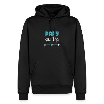 Opa an der Spitze des Herzens, Opa - Männer Premium Bio Hoodie - Schwarz - Vorne - Nico (187cm)