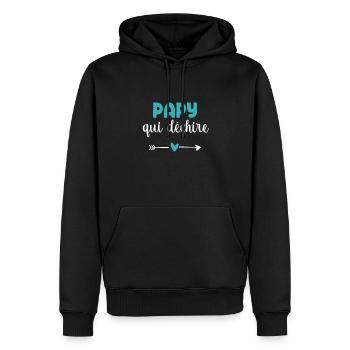Opa, der Opa das Herz zerreißt - Männer Premium Bio Hoodie - Schwarz - Vorne - Nico (187cm)
