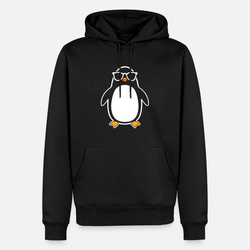Pingouin - Sweat à capuche Premium bio Homme - noir