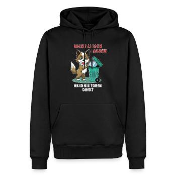 HUND NICHT LIEGEN LASSEN AB IN DIE TONNE - Männer Premium Bio Hoodie - Schwarz - Vorne - Nico (187cm)