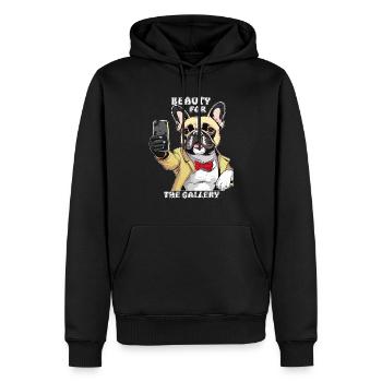 HUND SMARTPHONE BEAUTY POUR LA GALERIE - Sweat à capuche Premium bio Homme - noir - Devant - Nico (187cm)