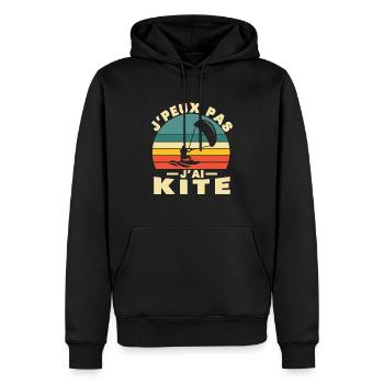 Je Peux Pas J'ai Kite Cadeau Humour - Sweat à capuche Premium bio Homme - noir - Devant - Nico (187cm)