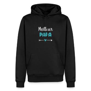 Bestes Papa Herz Geschenk Vater - Männer Premium Bio Hoodie - Schwarz - Vorne - Nico (187cm)