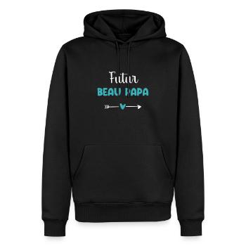 zukünftiger Schwiegervater, Herz-Stiefvater - Männer Premium Bio Hoodie - Schwarz - Vorne - Nico (187cm)