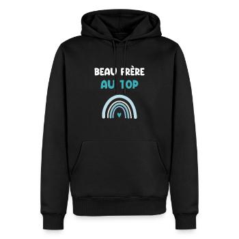 Brother-in-law with rainbow top - Men’s Premium Organic Hoodie - black - Front - Nico (187cm)