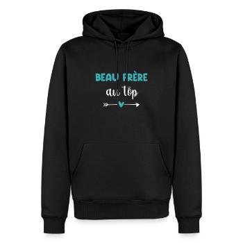 brother-in-law with a top heart - Men’s Premium Organic Hoodie - black - Front - Nico (187cm)