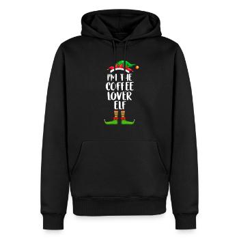 Je suis l’amoureux du café Chemise elfe assortie famille - Sweat à capuche Premium bio Homme - noir - Devant - Nico (187cm)