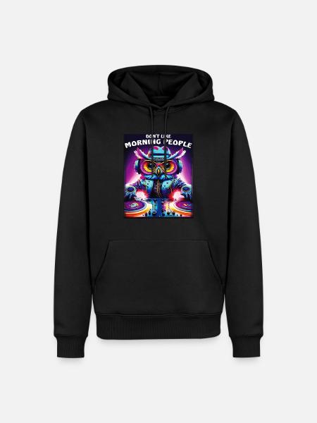 EULE DON'T LIKE MORNING PEOPLE - Männer Premium Bio Hoodie - Schwarz