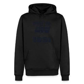 Retro 1991 Vibes 34. Geburtstag Feier Design - Männer Premium Bio Hoodie - Schwarz - Vorne - Nico (187cm)