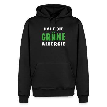 HABE DIE GRÜNE ALLERGIE - Männer Premium Bio Hoodie - Schwarz - Vorne - Nico (187cm)