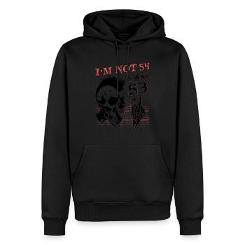 J’ai 53 ans et majeur - 54e anniversaire - Sweat à capuche Premium bio Homme - noir - Devant - Nico (187cm)