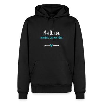 Best Great-Grandpa Heart - Men’s Premium Organic Hoodie - black - Front - Nico (187cm)
