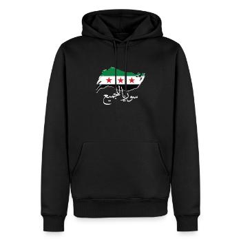Syria for All - Men’s Premium Organic Hoodie - black - Front - Nico (187cm)