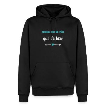 Urgroßvater, dem das Herz zerreißt - Männer Premium Bio Hoodie - Schwarz - Vorne - Nico (187cm)