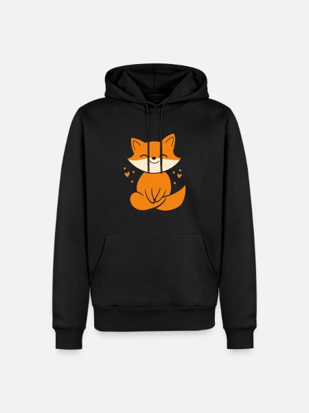 Fuchs - Männer Premium Bio Hoodie - Schwarz