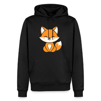 Fuchs - Männer Premium Bio Hoodie - Schwarz - Vorne - Nico (187cm)