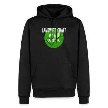 AGRICULTURE IS FOR EVERYONE - Men’s Premium Organic Hoodie - black - Front - Nico (187cm)
