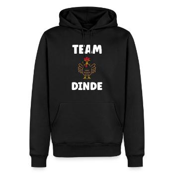 Dinde - Sweat à capuche Premium bio Homme - noir - Devant - Nico (187cm)