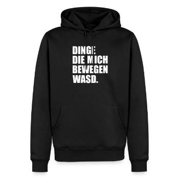 Dinge Die Mich Bewegen WASD Lustig - Männer Premium Bio Hoodie - Schwarz - Vorne - Nico (187cm)