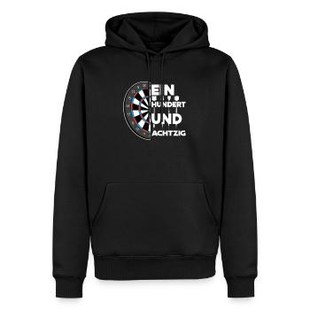 180 fléchettes Fléchettes drôles - Sweat à capuche Premium bio Homme - noir - Devant - Nico (187cm)