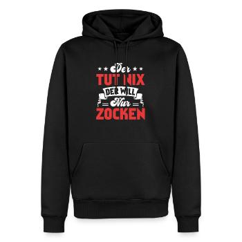 Gamer Zocken Games Pc - Der tut nix der will nur Z - Männer Premium Bio Hoodie - Schwarz - Vorne - Nico (187cm)
