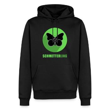 Smash-Schmetterling Geschenk für Tischtennisfreund - Männer Premium Bio Hoodie - Schwarz - Vorne - Nico (187cm)