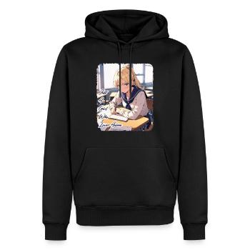 Nur ein Mädchen, das Anime liebt Kawaii süß - Männer Premium Bio Hoodie - Schwarz - Vorne - Nico (187cm)