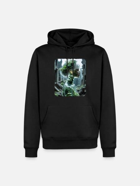 Glass figure of a woman with an ecosystem - Men’s Premium Organic Hoodie - black