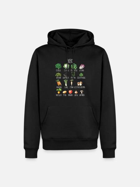 Janvier Collage de fruits et légumes de saison - Sweat à capuche Premium bio Homme - noir