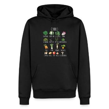 January Collage of seasonal fruit and vegetables - Men’s Premium Organic Hoodie - black - Front - Nico (187cm)